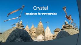  Presentation with jain - Audience pleasing theme consisting of jainism - jain temples on top backdrop and a teal colored foreground
