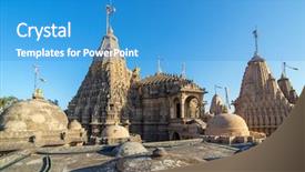  Presentation with jain - Amazing theme having jainism - jain temples on top backdrop and a teal colored foreground