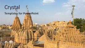  Presentation with jain - Presentation design with jainism - roof of the jain temple background and a light blue colored foreground