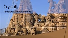  Presentation with jain - Colorful presentation theme enhanced with jainism - rooftop of jain temples backdrop and a light blue colored foreground