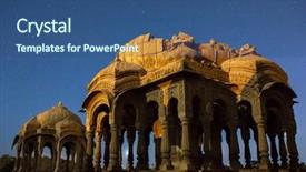  Presentation with night stars - Audience pleasing slide deck consisting of jainism - royal cenotaphs of historic rulers backdrop and a ocean colored foreground