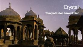  Presentation with jainism - Audience pleasing PPT theme consisting of jainism - royal cenotaphs of historic rulers backdrop and a gray colored foreground