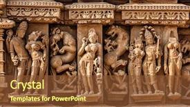  Presentation with jain - Colorful slide set enhanced with jainism - stone carving bas relief sculptures backdrop and a tawny brown colored foreground