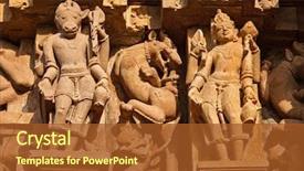  Presentation with india temple - Beautiful PPT layouts featuring jainism - stone carving bas relief sculptures backdrop and a tawny brown colored foreground