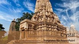  Presentation with india temple - Slides consisting of jainism - vaman temple in famous indian background and a coral colored foreground
