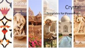  Presentation with hindu god - Slide deck having jaipur taj mahal in agra background and a light blue colored foreground