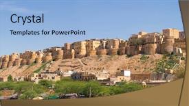  Presentation with india fort - Amazing slide deck having jaisalmer fort in rajasthan india backdrop and a light blue colored foreground