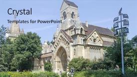  Presentation with hungary - Amazing presentation design having jak tree - chapel in castle vajdahunjad backdrop and a  colored foreground