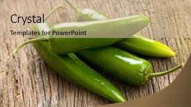  Presentation with chili - Slides having jalapenos chili peppers on kitchen background and a soft green colored foreground