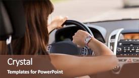  Presentation with transportation traffic - Audience pleasing presentation design consisting of traffic jam - transportation and vehicle concept backdrop and a tawny brown colored foreground