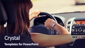  Presentation with intelligent car intelligent vehicle and - Slide set featuring traffic jam - transportation and vehicle concept background and a wine colored foreground