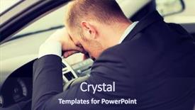  Presentation with transportation traffic - Colorful slide set enhanced with traffic jam - transportation and vehicle concept backdrop and a navy blue colored foreground