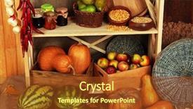  Presentation with food fruits jam - Presentation enhanced with businessman working check business report background and a light gray colored foreground