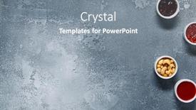  Presentation with dip - PPT theme featuring jam-and-sweet-nuts background and a gray colored foreground