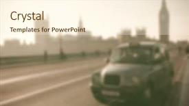  Presentation with english cabs - Slides consisting of jam big ben - blurred background of traffic background and a cream colored foreground