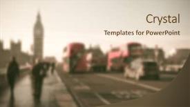  Presentation with english cabs - Audience pleasing PPT theme consisting of jam big ben - blurred background of traffic backdrop and a lemonade colored foreground