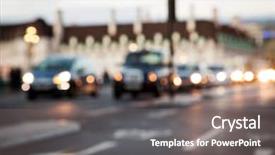  Presentation with rush hour - Cool new slides with jam big ben - rush hour with defocused cars backdrop and a gray colored foreground
