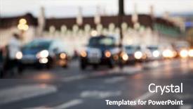  Presentation with rush hour - PPT theme having jam big ben - rush hour with defocused cars background and a dark gray colored foreground