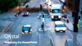  Presentation with rush hour - PPT layouts with jam big ben - rush hour with defocused cars background and a teal colored foreground