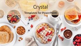  Presentation with chocolate nuts - Presentation enhanced with jam chocolate spread and coffee background and a lemonade colored foreground