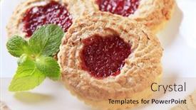  Presentation with jam - Slide deck with jam cookies background and a coral colored foreground