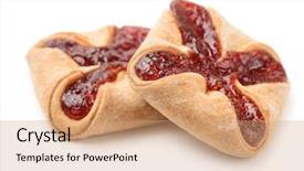  Presentation with white cheese - Theme with jam filled cream cheese cookies background and a coral colored foreground