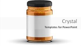  Presentation with jam - Cool new slides with jam-in-jar-isolated backdrop and a white colored foreground