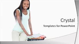  Presentation with young woman diagnosis of sti - Theme consisting of jam packed - young woman packing her suitcase background and a  colored foreground