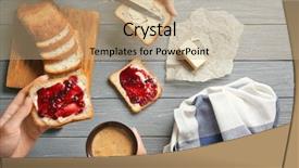  Presentation with butter - Presentation featuring jam product - hands of women with tasty background and a coral colored foreground