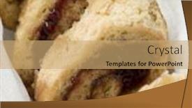  Presentation with jam - Slides featuring jam-roly-poly-in-muslin background and a coral colored foreground