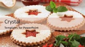  Presentation with jam - Amazing slides having jam shortbread cookies backdrop and a coral colored foreground