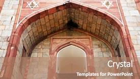  Presentation with mughal - Slide deck consisting of jama - humayun's tomb delhi india background and a coral colored foreground