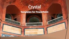  Presentation with mughal - Amazing PPT theme having jama - humayun's tomb delhi india backdrop and a tawny brown colored foreground