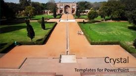  Presentation with india - Presentation theme consisting of jama - humayun's tomb delhi india background and a coral colored foreground