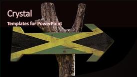  Presentation with jamaica - Slides featuring jamaica wooden sign isolated background and a wine colored foreground