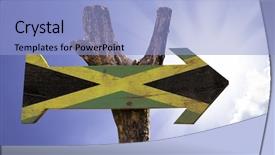  Presentation with jamaica - Colorful slides enhanced with jamaica wooden sign backdrop and a light blue colored foreground