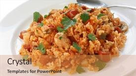  Presentation with rice - Amazing theme having jambalaya creole rice dish backdrop and a gold colored foreground