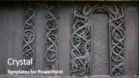  Presentation with world heritage - Slide deck with jambs of urnes stave church background and a gray colored foreground