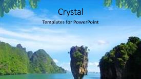  Presentation with thailand - Audience pleasing theme consisting of james bond - island in thailand ko tapu backdrop and a light blue colored foreground