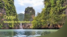  Presentation with thailand finance - Colorful slides enhanced with james bond - island phang nga thailand backdrop and a tawny brown colored foreground