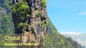  Presentation with james bond - Presentation design having james bond - island background and a coral colored foreground