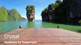  Presentation with james bond - Slide set consisting of james bond - island background and a coral colored foreground