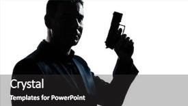  Presentation with james bond - PPT layouts featuring james bond - one caucasian spy criminal policeman background and a dark gray colored foreground