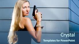  Presentation with james bond - Presentation theme consisting of james bond - sexy blonde woman background and a ocean colored foreground