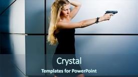  Presentation with james bond - Beautiful presentation theme featuring james bond - sexy blonde woman backdrop and a ocean colored foreground