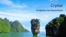  Presentation with james bond - Beautiful PPT layouts featuring james bond island in thailand backdrop and a light blue colored foreground