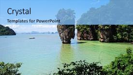  Presentation with james bond - Cool new slides with james bond island in thailand backdrop and a light blue colored foreground