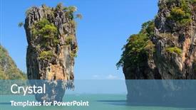  Presentation with james bond - Audience pleasing presentation design consisting of james bond island khao phing backdrop and a light blue colored foreground