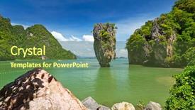  Presentation with james bond - PPT theme with james bond island on phang background and a tawny brown colored foreground