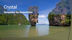  Presentation with james bond - PPT theme enhanced with james bond island on phang background and a teal colored foreground